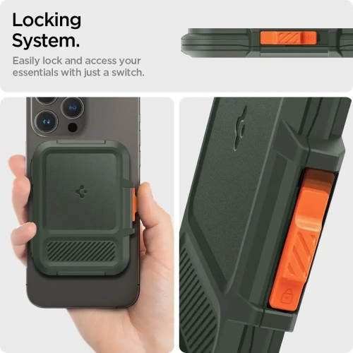 Kup Spigen Lock Fit MagSafe Universal Magnetic Držák na karty Vojenská zelená - SPN16740 - {ean13} - Sklep Home Screen