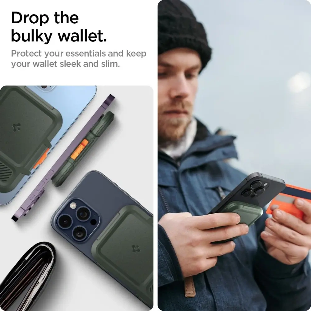 Uchwyt magnetyczny Spigen Lock Fit MagSafe Universal Magnetic Card Holder Military Green