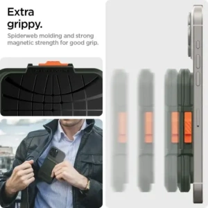 Kup Uchwyt magnetyczny Spigen Lock Fit MagSafe Universal Magnetic Card Holder Military Green - SPN16740 - {ean13} - Sklep Home Screen