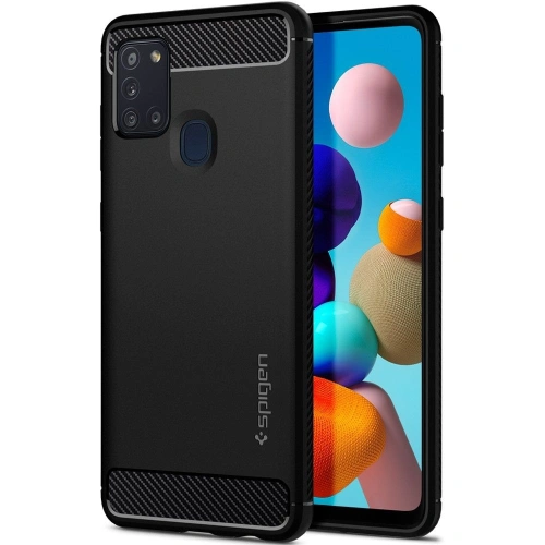 Kup Etui Spigen Rugged Armor Samsung Galaxy A21s Matt Fekete - SPN1124BLK - {ean13} - Sklep Home Screen