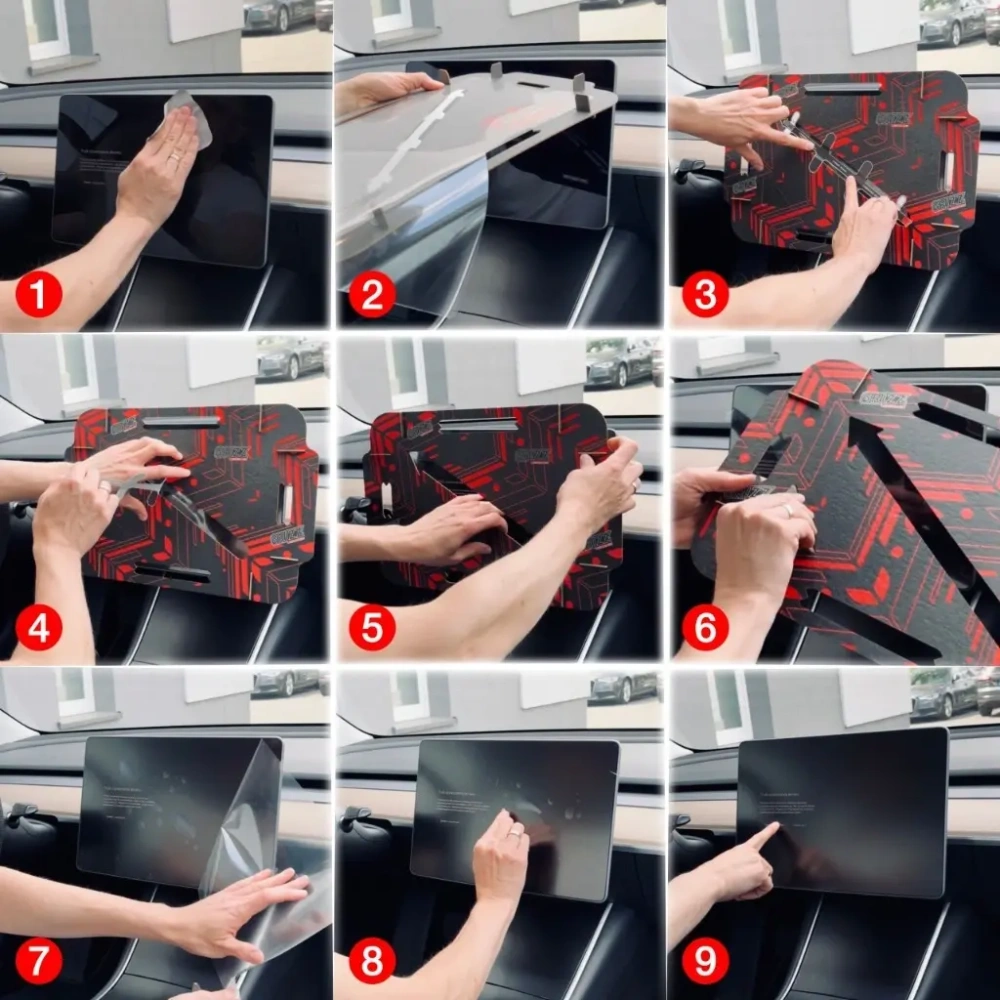 Folia matowa GrizzGlass CarDisplay MatteScreen Easy do Tesla Model Y Juniper (2024-2025) [2w1]