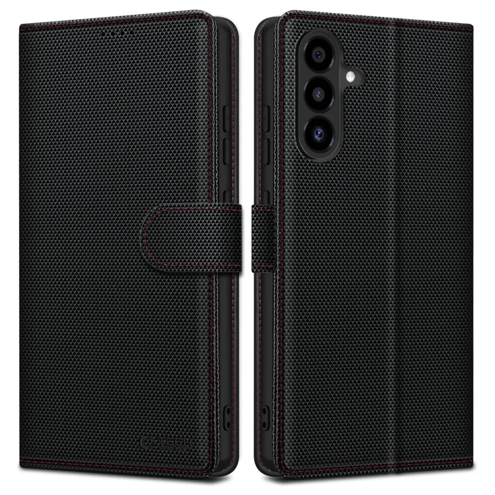 Etui z klapką Tech-Protect Wallet RS Samsung Galaxy A56 5G Black/red