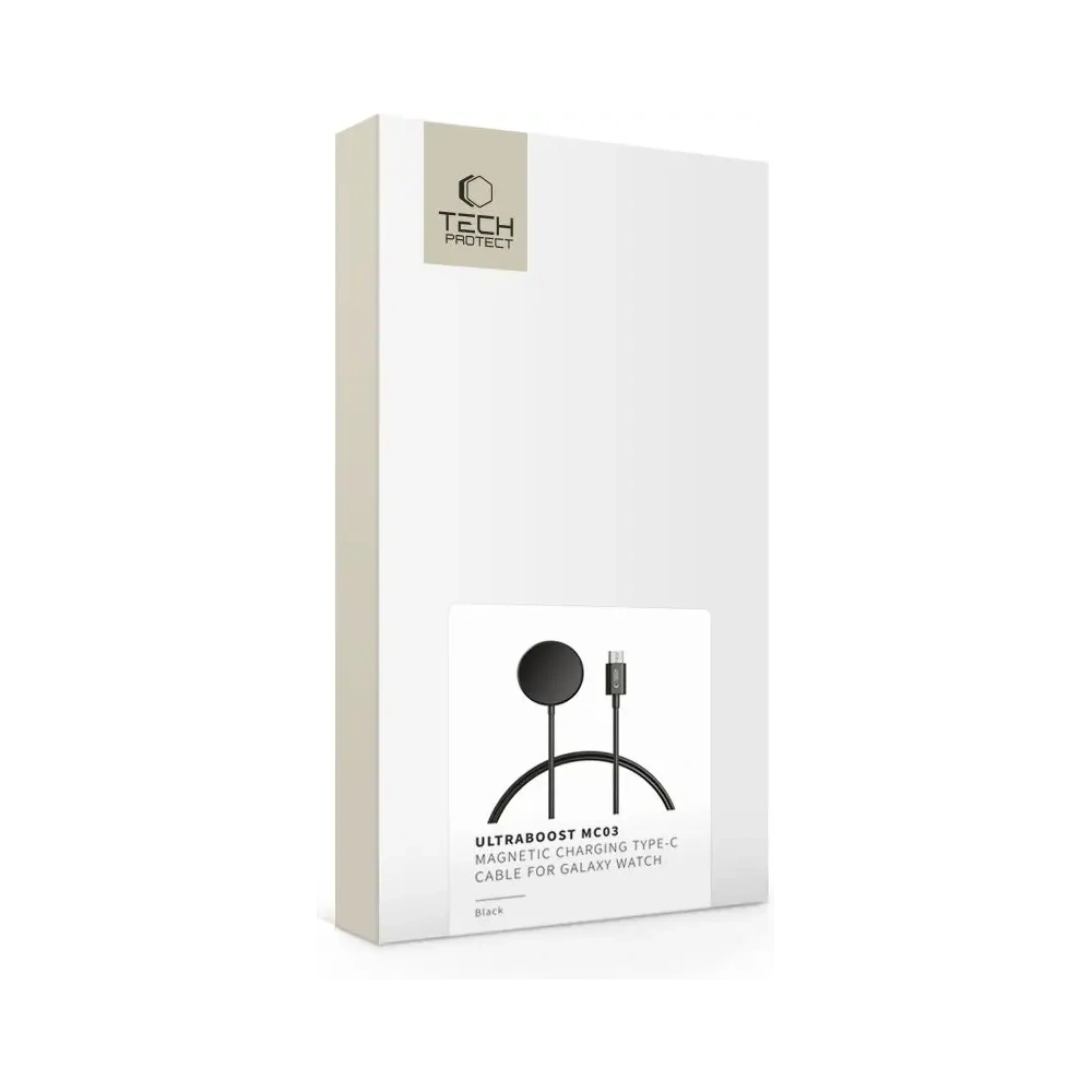 Kabel ładujący Tech-Protect MC03 Ultraboost Magnetic Charging USB-C Cable 100cm Samsung Galaxy Watch Black
