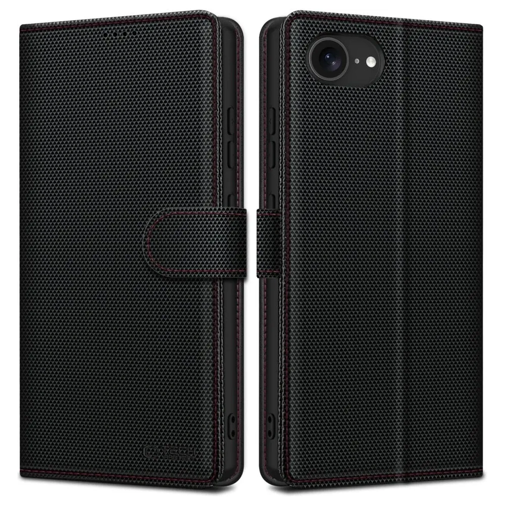 Etui z klapką Tech-Protect Wallet RS Apple iPhone 16e Black/red