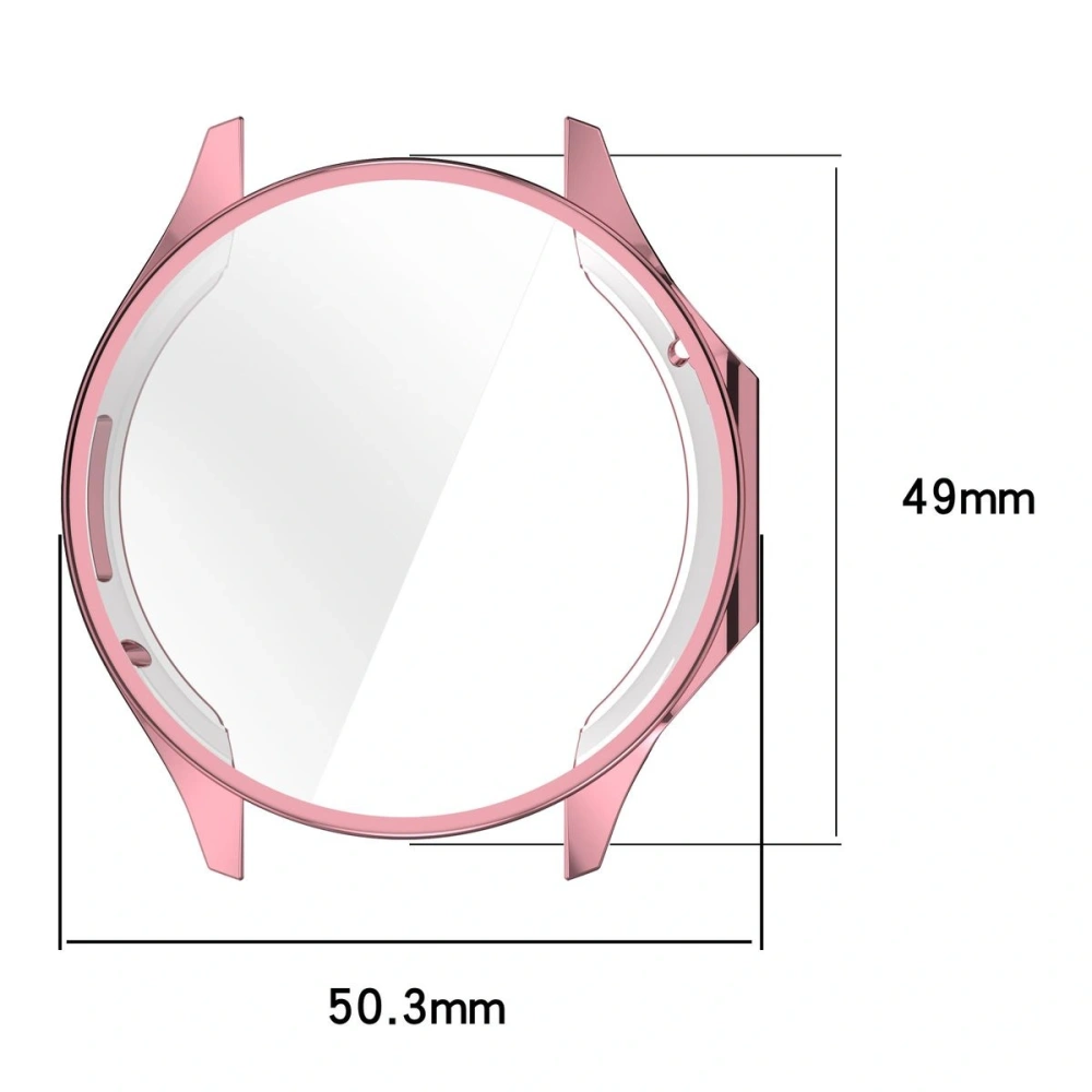 Etui z osłoną ekranu Bizon Case Watch Felipe do OnePlus Watch 3 / Oppo Watch X2 różowe