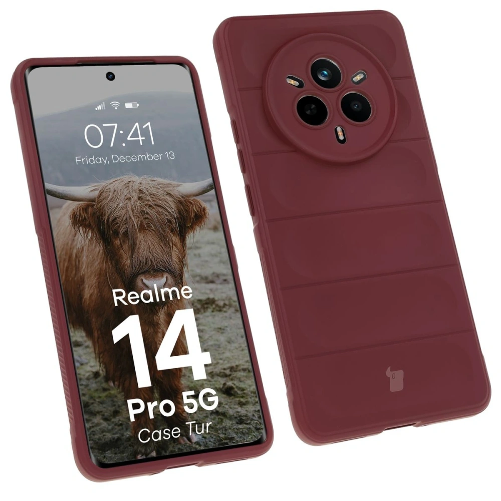 Pancerne etui Bizon Case Tur do Realme 14 Pro 5G ciemnofioletowe