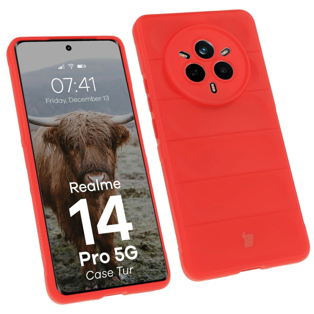 Pancerne etui Bizon Case Tur do Realme 14 Pro 5G czerwone