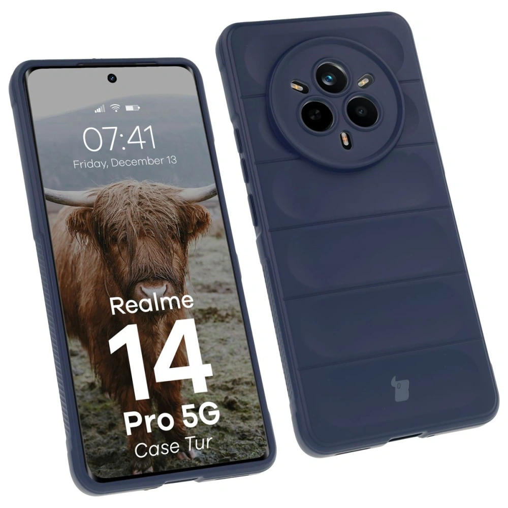 Pancerne etui Bizon Case Tur do Realme 14 Pro 5G granatowe