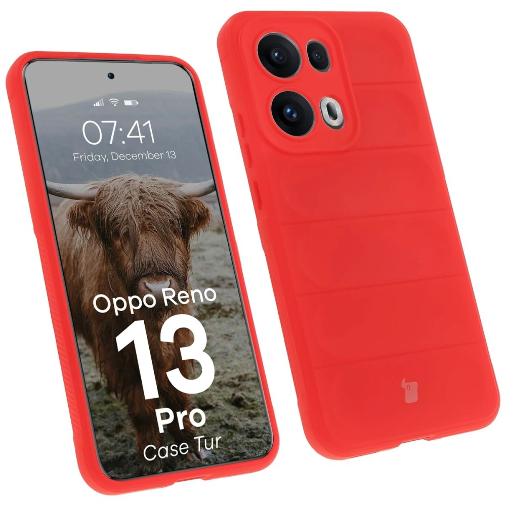 Pancerne etui Bizon Case Tur do Oppo Reno13 Pro czerwone