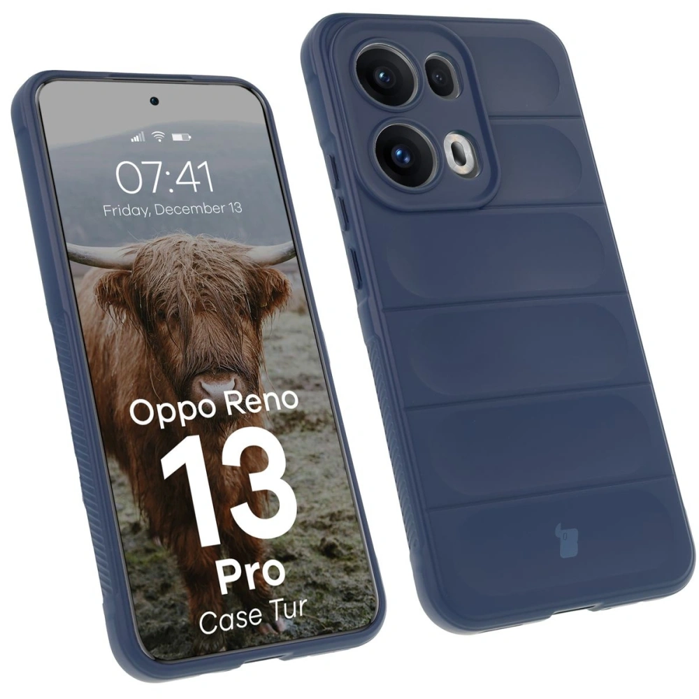 Pancerne etui Bizon Case Tur do Oppo Reno13 Pro granatowe