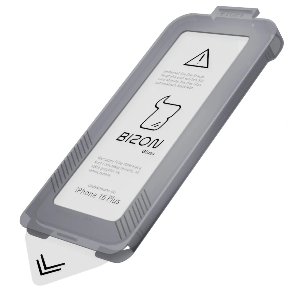 Szkło hartowane z ramką montażową Bizon Glass Aplikator do Apple iPhone 16 Plus [2 PACK]