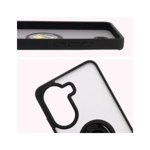 Kup Etui cu suport pentru deget Bizon Case Hybrid Ring pentru Xiaomi Poco X7 Pro, fumuriu cu ramă neagră - BIZ8868 - {ean13} - Sklep Home Screen
