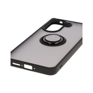 Kup Etui cu suport pentru deget Bizon Case Hybrid Ring pentru Xiaomi Poco X7 Pro, fumuriu cu ramă neagră - BIZ8868 - {ean13} - Sklep Home Screen