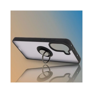 Kup Etui cu suport pentru deget Bizon Case Hybrid Ring pentru Xiaomi Poco X7 Pro, fumuriu cu ramă neagră - BIZ8868 - {ean13} - Sklep Home Screen