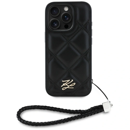 Kup Etui Karl Lagerfeld steppelt kezdőbetűs logóval és lánc pánttal Apple iPhone 16 Pro-hoz fekete - KLD21994 - {ean13} - Sklep Home Screen