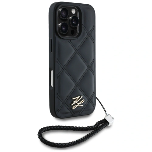 Kup Etui Karl Lagerfeld steppelt kezdőbetűs logóval és lánc pánttal Apple iPhone 16 Pro-hoz fekete - KLD21994 - {ean13} - Sklep Home Screen