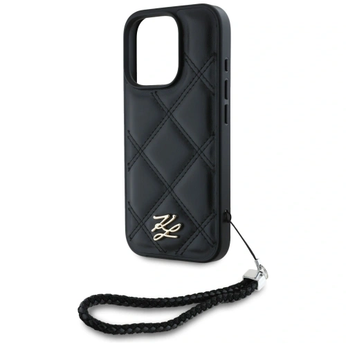 Kup Etui Karl Lagerfeld steppelt kezdőbetűs logóval és lánc pánttal Apple iPhone 16 Pro-hoz fekete - KLD21994 - {ean13} - Sklep Home Screen