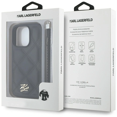 Kup Etui Karl Lagerfeld steppelt kezdőbetűs logóval és lánc pánttal Apple iPhone 16 Pro-hoz fekete - KLD21994 - {ean13} - Sklep Home Screen