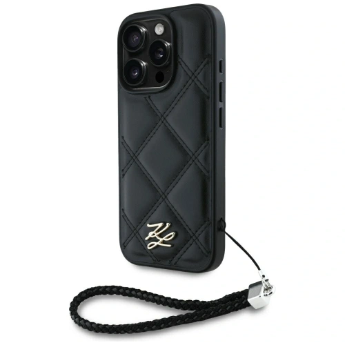 Kup Etui Karl Lagerfeld Quilted Initial Logo & Chain Strap do Apple iPhone 16 Pro Max czarny - KLD21995 - {ean13} - Sklep Home Screen