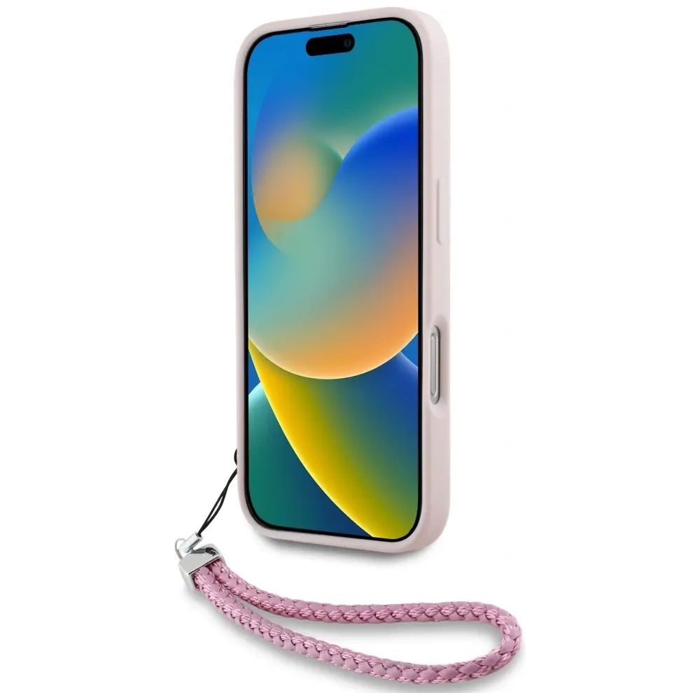 Etui Karl Lagerfeld Quilted Initial Logo & Chain Strap do Apple iPhone 16 Pro Max różowy