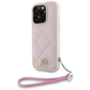 Buy Case Karl Lagerfeld Quilted Initial Logo & Chain Strap for Apple iPhone 16 Pro pink - KLD21997 - {ean13} - Home Screen Store Europe