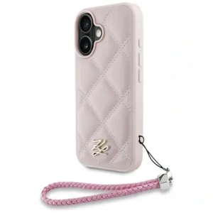 Kup Etui Karl Lagerfeld steppelt kezdőbetűs logóval és láncos pánttal az Apple iPhone 16-hoz rózsaszínben - KLD21998 - {ean13} - Sklep Home Screen