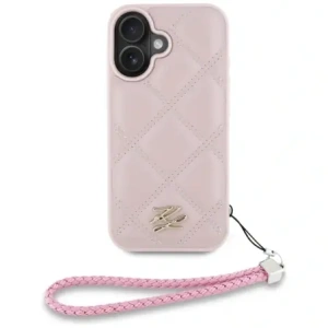 Kup Etui Karl Lagerfeld steppelt kezdőbetűs logóval és láncos pánttal az Apple iPhone 16-hoz rózsaszínben - KLD21998 - {ean13} - Sklep Home Screen