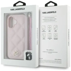 Kup Etui Karl Lagerfeld Quilted Initial Logo & Chain Strap do Apple iPhone 16 różowy - KLD21998 - {ean13} - Sklep Home Screen