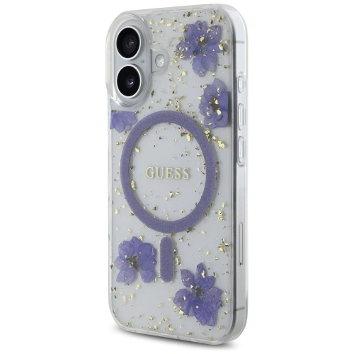 Kup Etui Guess Flori din rășină Glitter MagSafe pentru Apple iPhone 16 mov - GUE4495 - {ean13} - Sklep Home Screen