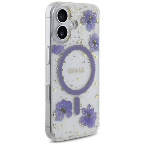 Kup Etui Guess Flori din rășină Glitter MagSafe pentru Apple iPhone 16 mov - GUE4495 - {ean13} - Sklep Home Screen