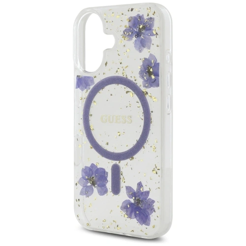 Kup Etui Guess Flori din rășină Glitter MagSafe pentru Apple iPhone 16 mov - GUE4495 - {ean13} - Sklep Home Screen