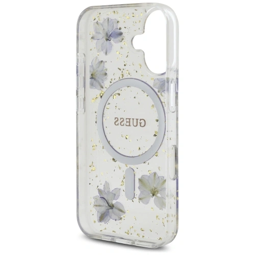 Kup Etui Guess Flori din rășină Glitter MagSafe pentru Apple iPhone 16 mov - GUE4495 - {ean13} - Sklep Home Screen