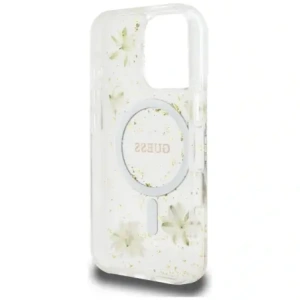 Kup Etui Guess gyanta virágok csillám MagSafe Apple iPhone 16 Pro-hoz bézs színben - GUE4496 - {ean13} - Sklep Home Screen