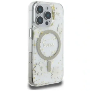 Kup Etui Guess Resin Flowers Glitter MagSafe für Apple iPhone 16 Pro Max beige - GUE4497 - {ean13} - Sklep Home Screen