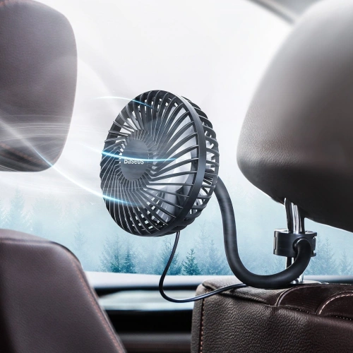 Buy Baseus Departure Vehicle Fan Mounted on Backseat Black - BSU1485BLK - {ean13} - Home Screen Store Europe