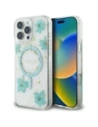 Kup Etui Guess Resin Flowers Glitter MagSafe pro Apple iPhone 16 Pro tyrkysový - GUE4499 - {ean13} - Sklep Home Screen