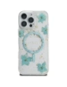 Kup Etui Guess Resin Flowers Glitter MagSafe pro Apple iPhone 16 Pro tyrkysový - GUE4499 - {ean13} - Sklep Home Screen