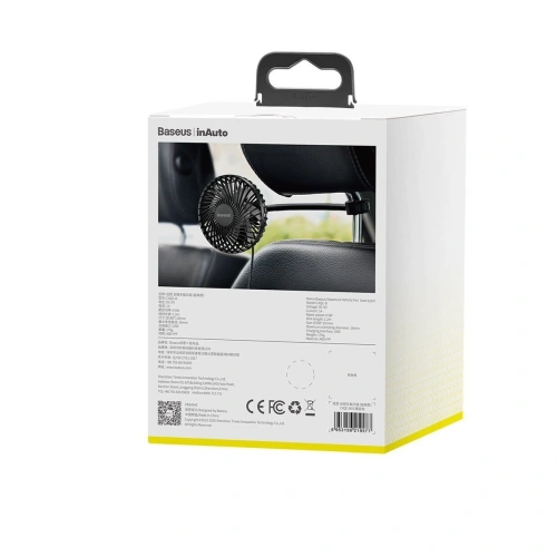 Buy Baseus Departure Vehicle Fan Mounted on Backseat Black - BSU1485BLK - {ean13} - Home Screen Store Europe