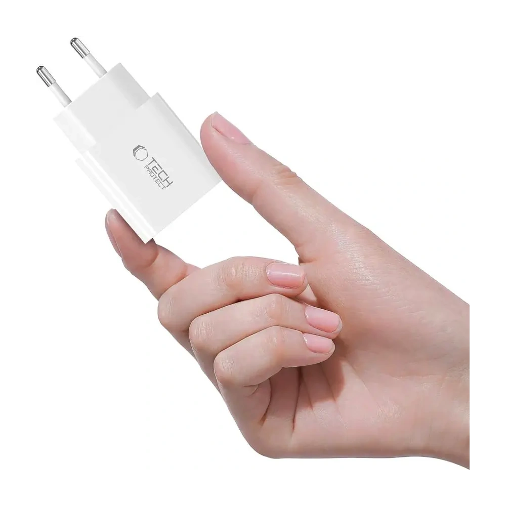 Ładowarka sieciowa Tech-Protect NC20W 1-port USB-C Network Charger PD 20W + Lightning Cable White
