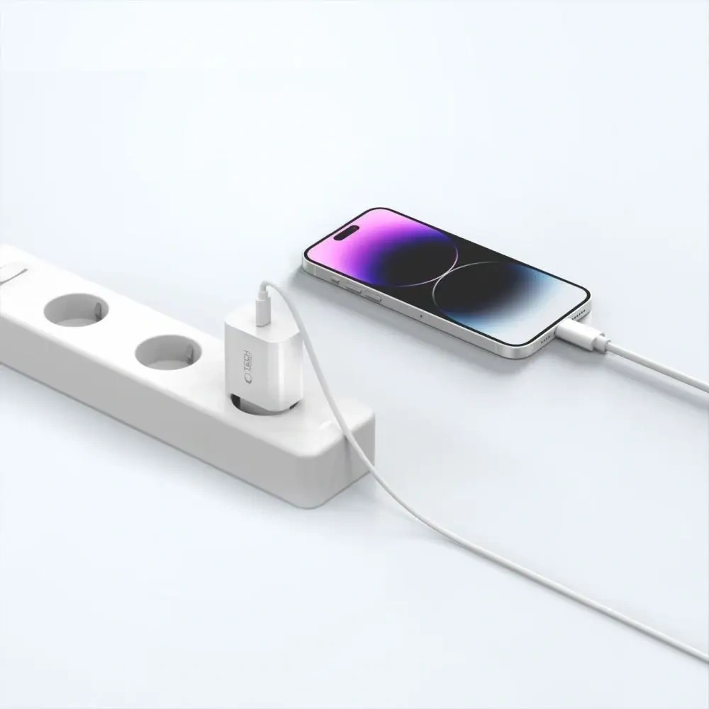 Ładowarka sieciowa Tech-Protect NC20W 1-port USB-C Network Charger PD 20W + Lightning Cable White