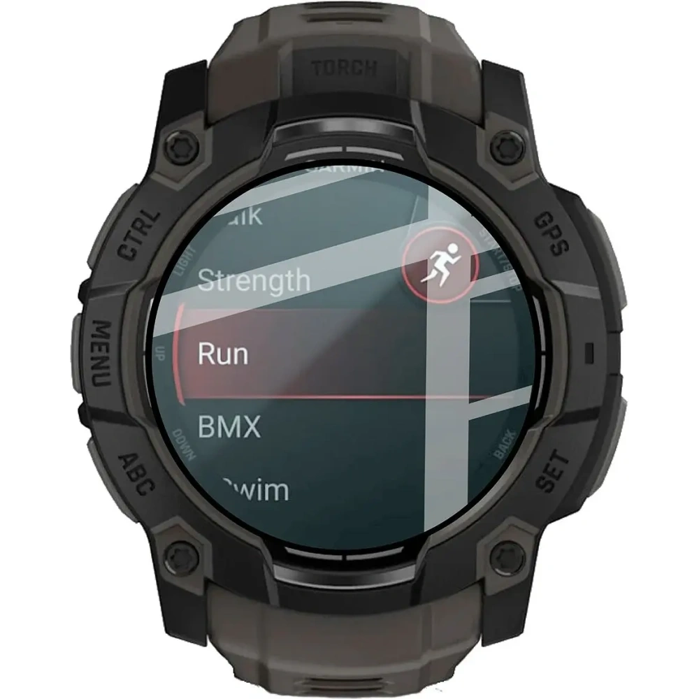 Szkło hybrydowe Bizon Glass Watch Edge Hybrid dla Garmin Instinct 3 50 mm czarne