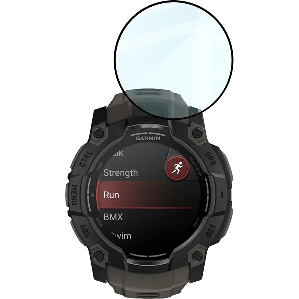 Szkło hybrydowe Bizon Glass Watch Edge Hybrid dla Garmin Instinct 3 50 mm czarne