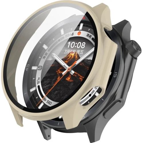 Kup Etui ze szkłem do zegarka Bizon Case+Glass Watch do OnePlus Watch 3 / Oppo Watch X2 beżowe - BIZ8871 - {ean13} - Sklep Home Screen