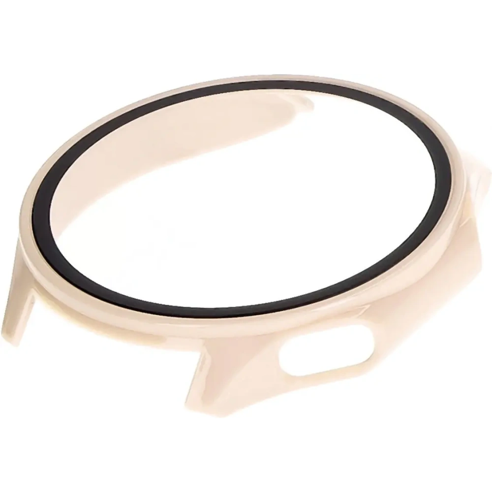 Etui ze szkłem do zegarka Bizon Case+Glass Watch do OnePlus Watch 3 / Oppo Watch X2 beżowe