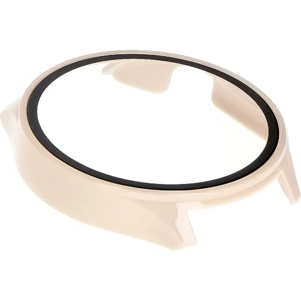 Etui ze szkłem do zegarka Bizon Case+Glass Watch do OnePlus Watch 3 / Oppo Watch X2 beżowe