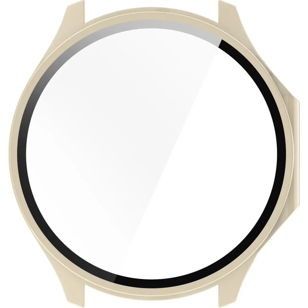 Etui ze szkłem do zegarka Bizon Case+Glass Watch do OnePlus Watch 3 / Oppo Watch X2 beżowe