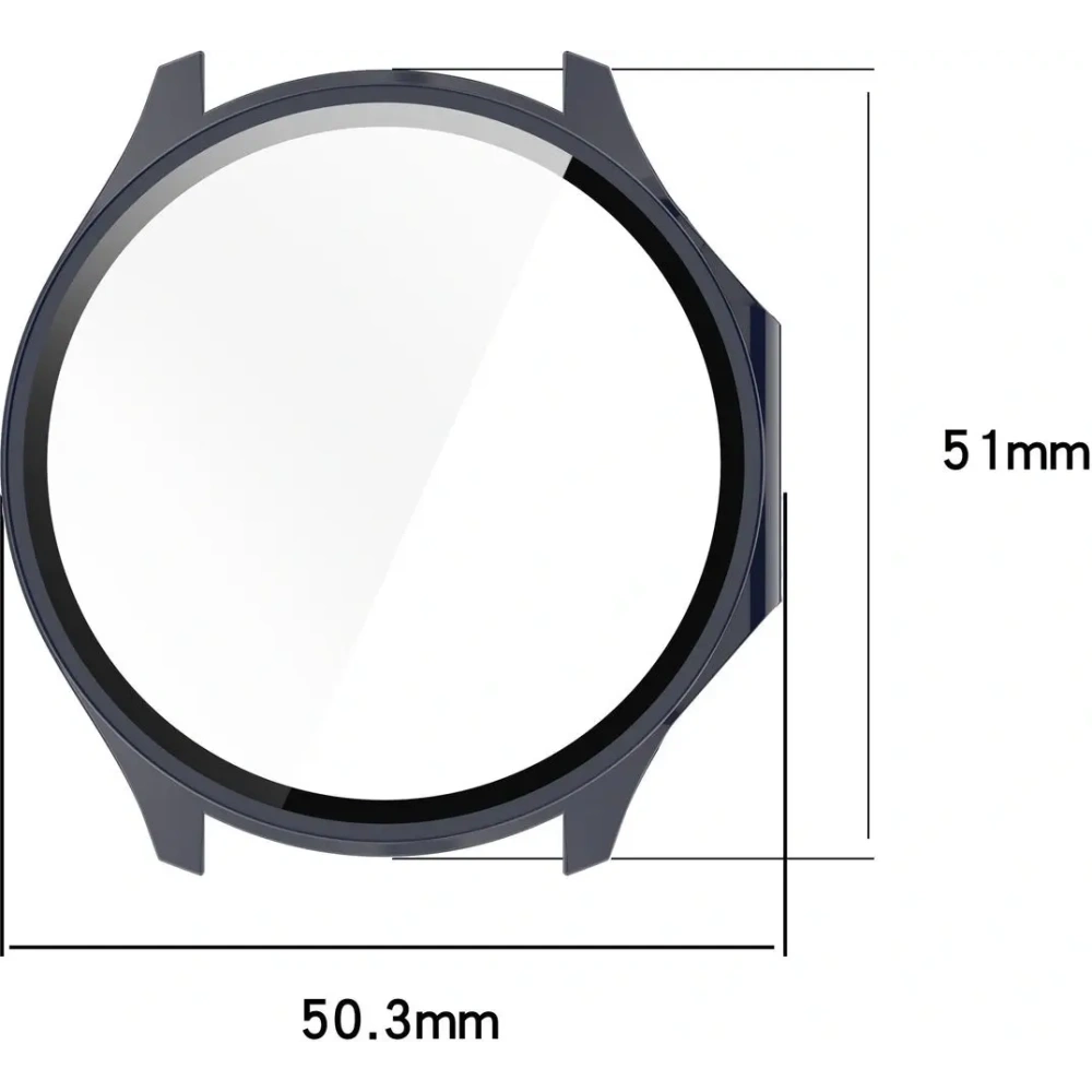 Etui ze szkłem do zegarka Bizon Case+Glass Watch do OnePlus Watch 3 / Oppo Watch X2 niebieskie