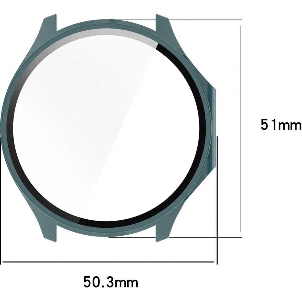 Etui ze szkłem do zegarka Bizon Case+Glass Watch do OnePlus Watch 3 / Oppo Watch X2 zielone