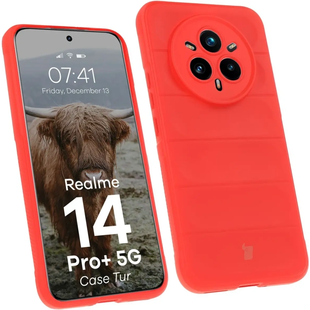 Pancerne etui Bizon Case Tur do Realme 14 Pro Plus 5G czerwone