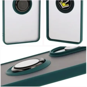 Kup Etui z uchwytem na palec Bizon Case Hybrid Ring do Samsung Galaxy S25 Edge przydymione z ciemnozieloną ramką - BIZ8877 - {ean13} - Sklep Home Screen